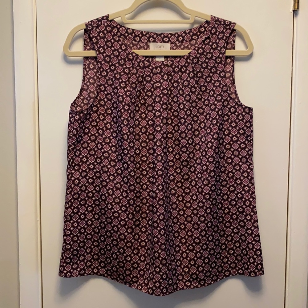 LOFT Purple Floral Tank